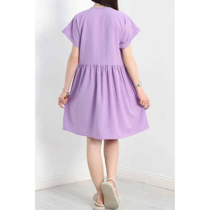Poplin Kumaş Elbise Lila - 40978.701.