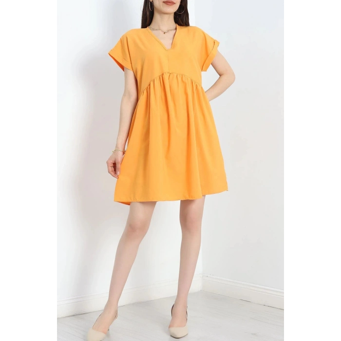 Poplin Kumaş Elbise Turuncu - 40978.701.