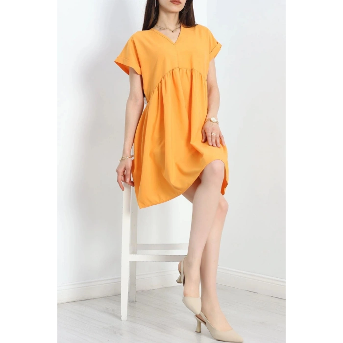 Poplin Kumaş Elbise Turuncu - 40978.701.