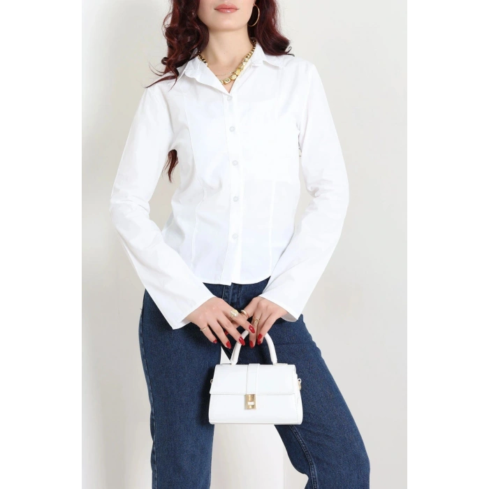 Poplin Kumaş Fit Gömlek Beyaz - 44008.2118.