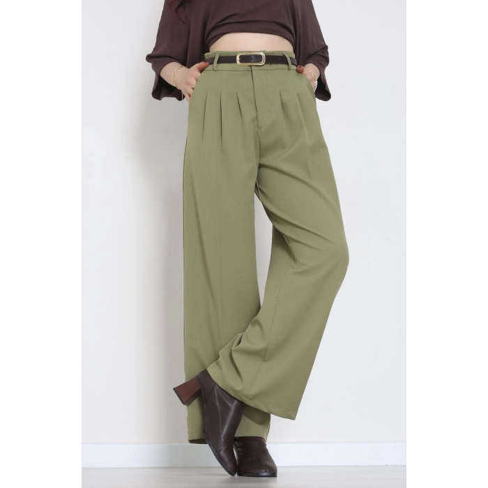 Premium Pileli Palazzo Pantolon Çağla - 51609.683.