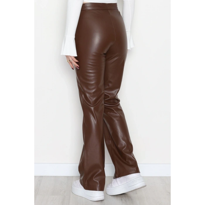 Pu Deri Çımalı Pantolon Kahve - 51099.1779.