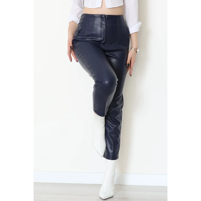 Pu Deri Fleto Cepli Pantolon Lacivert - 51100.1779.