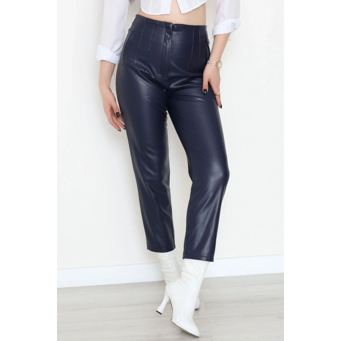 Pu Deri Fleto Cepli Pantolon Lacivert - 51100.1779.