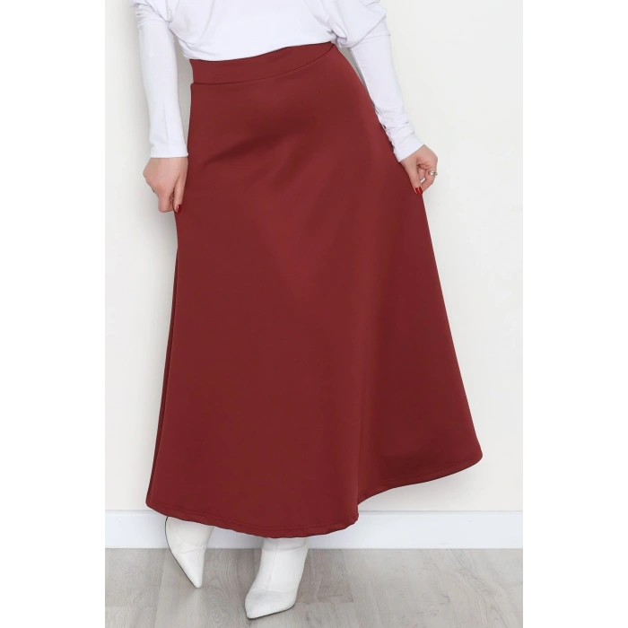 Puf Scuba Kumaş Uzun Etek Bordo - 51104.1355.