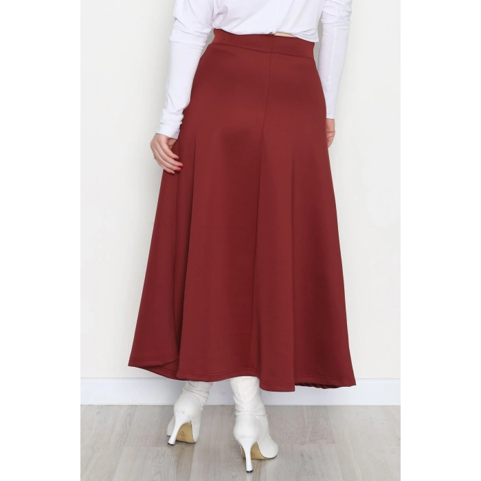 Puf Scuba Kumaş Uzun Etek Bordo - 51104.1355.