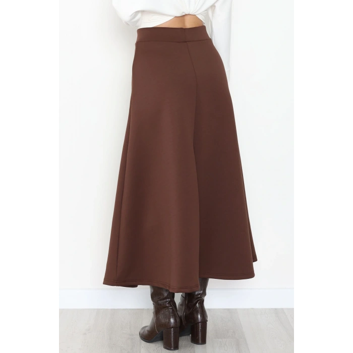 Puf Scuba Kumaş Uzun Etek Kahve - 51104.1355.