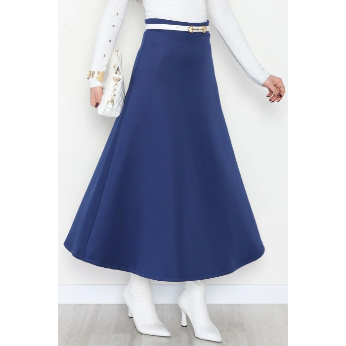 Puf Scuba Kumaş Uzun Etek Mavi - 51104.1355.