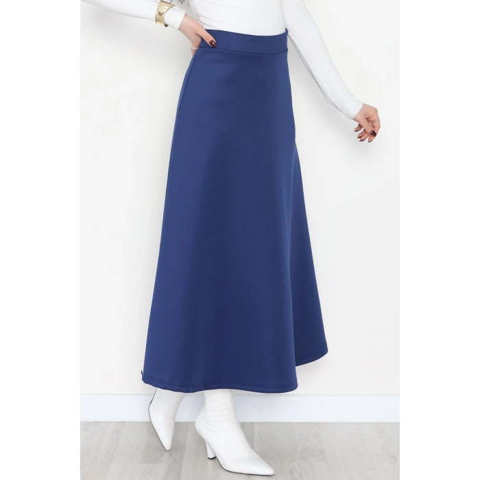 Puf Scuba Kumaş Uzun Etek Mavi - 51104.1355.