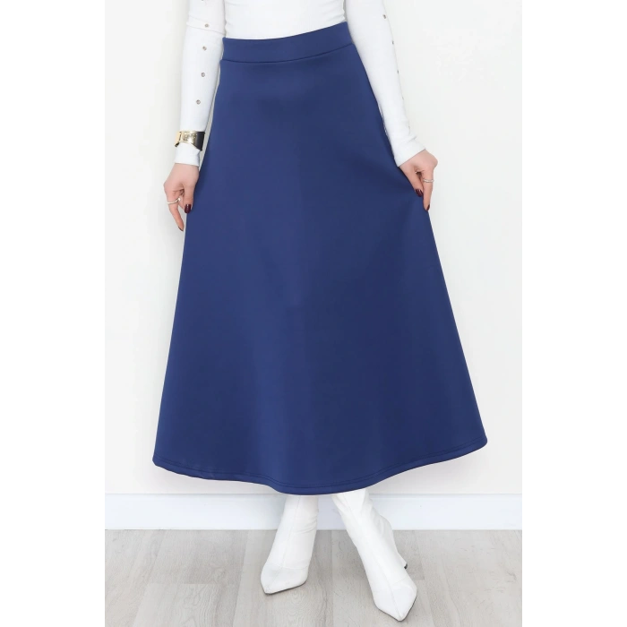 Puf Scuba Kumaş Uzun Etek Mavi - 51104.1355.