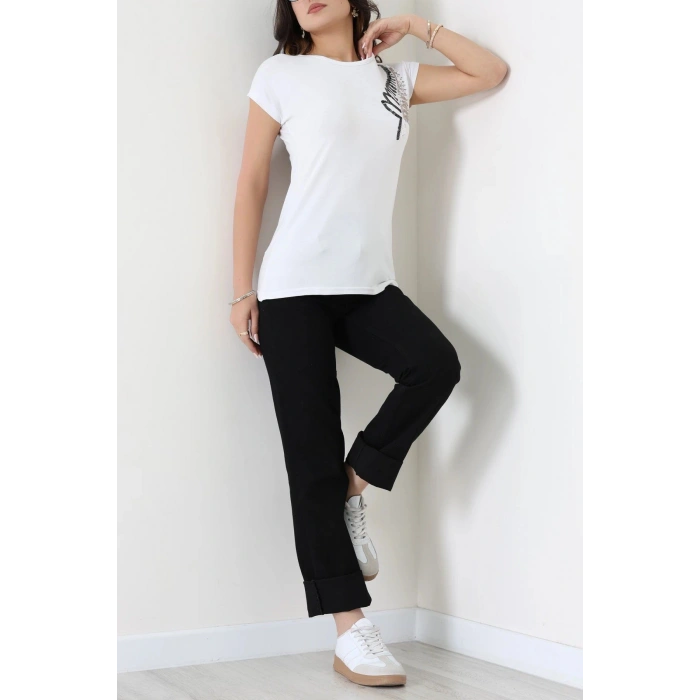 Pul Detaylı Bluz Beyaz - 43996.599.