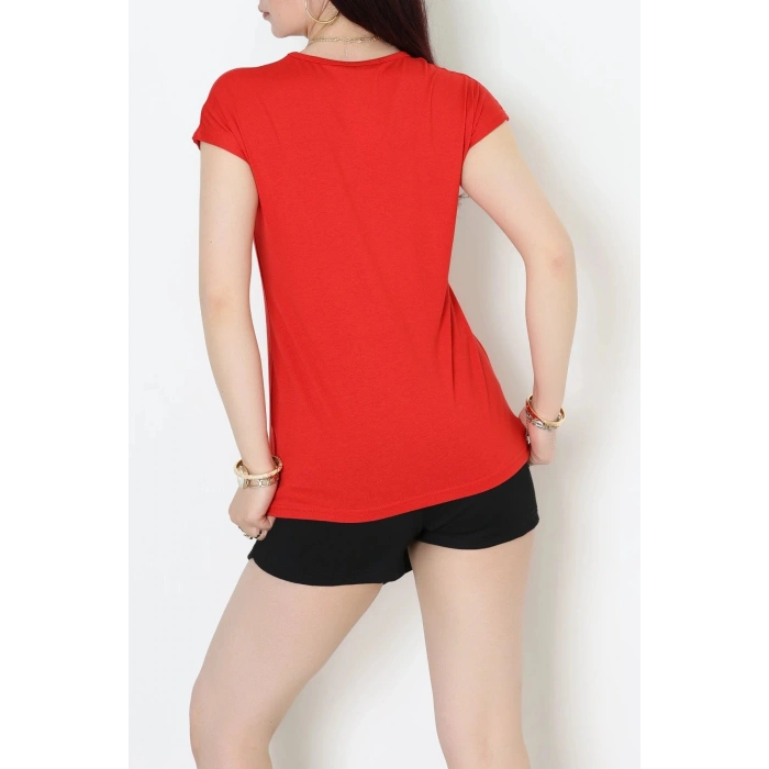 Pul Detaylı Bluz Kırmızı - 44007.599.