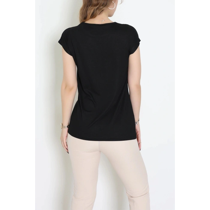 Pul Detaylı Bluz Siyah - 44003.599.