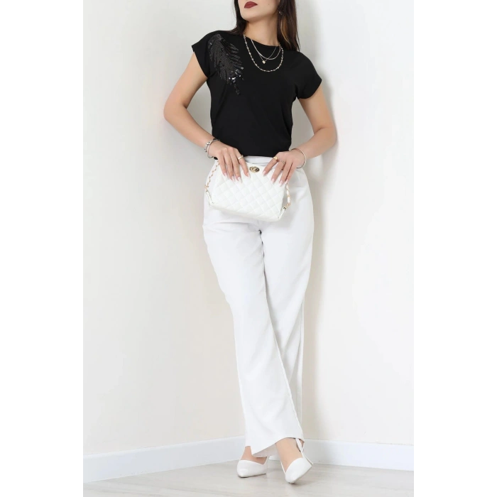 Pul Detaylı Bluz Siyah - 44007.599.