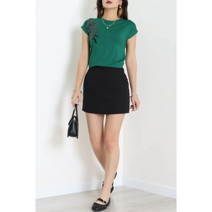 Pul Detaylı Bluz Yeşil - 44007.599.