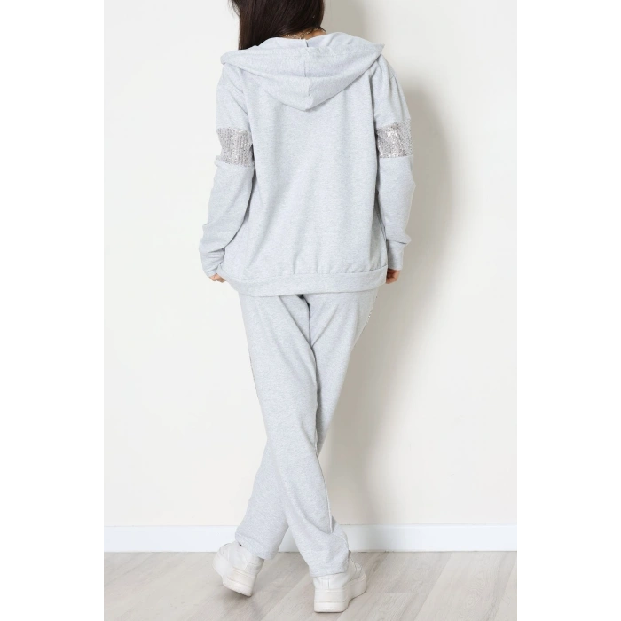 Pul Garnili 2 İplik Eşofman Takımı Gri - 50800.1857.