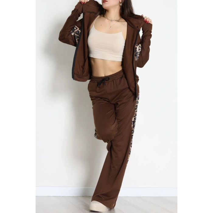 Pul Garnili 2 İplik Eşofman Takımı Kahve - 50799.1857.