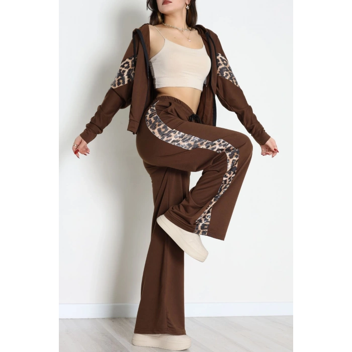 Pul Garnili 2 İplik Eşofman Takımı Kahve - 50799.1857.