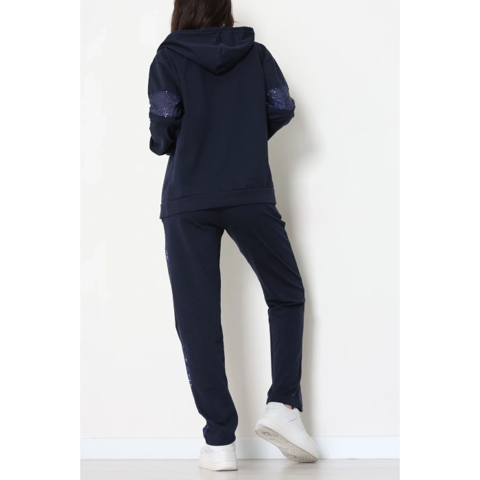 Pul Garnili 2 İplik Eşofman Takımı Lacivert - 50800.1857.