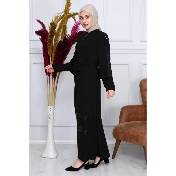 Pul Payet Detaylı Ferace 2168 Siyah