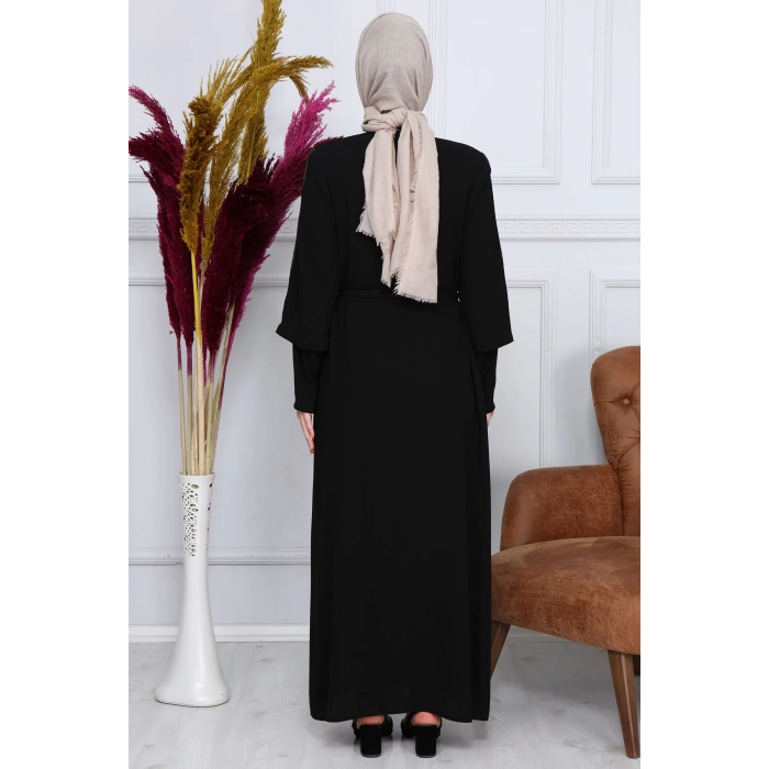 Pul Payet Detaylı Ferace 2168 Siyah