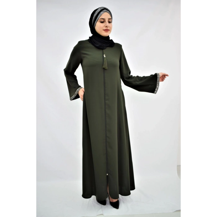 PÜSKÜL DETAYLI FERACE HAKİ MC4017