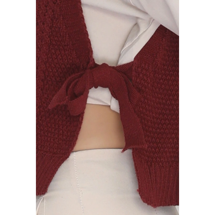 Püsküllü Süveter Bordo - 355.1577.