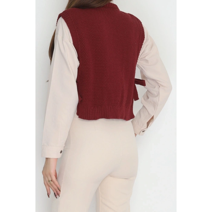 Püsküllü Süveter Bordo - 355.1577.