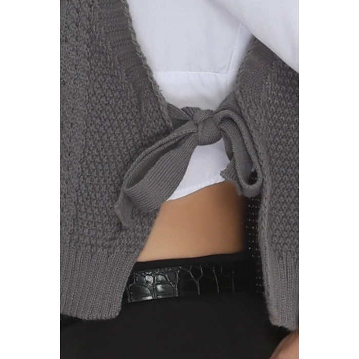 Püsküllü Süveter Füme - 355.1577.