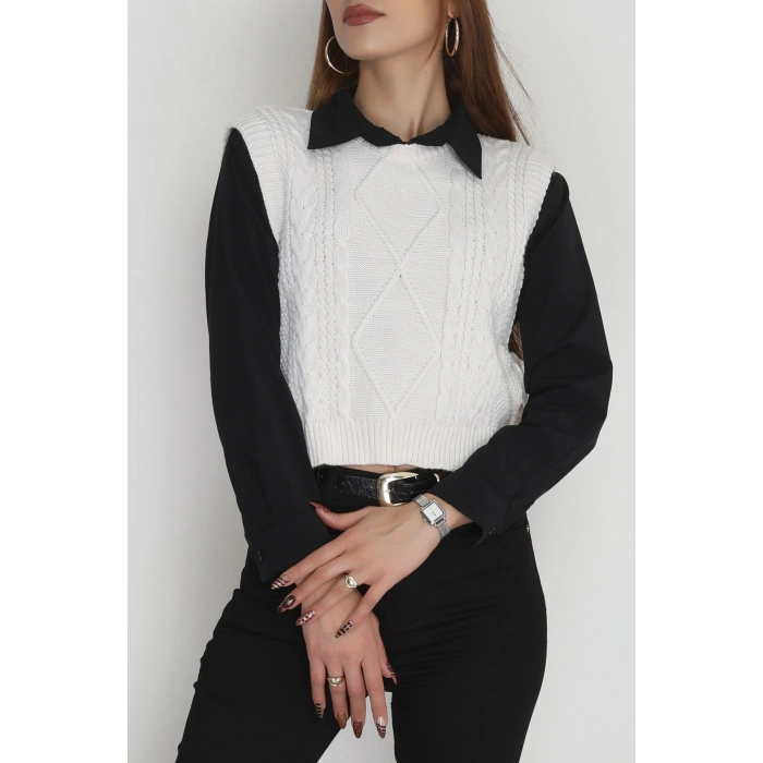 Püsküllü Süveter Latte - 355.1577.