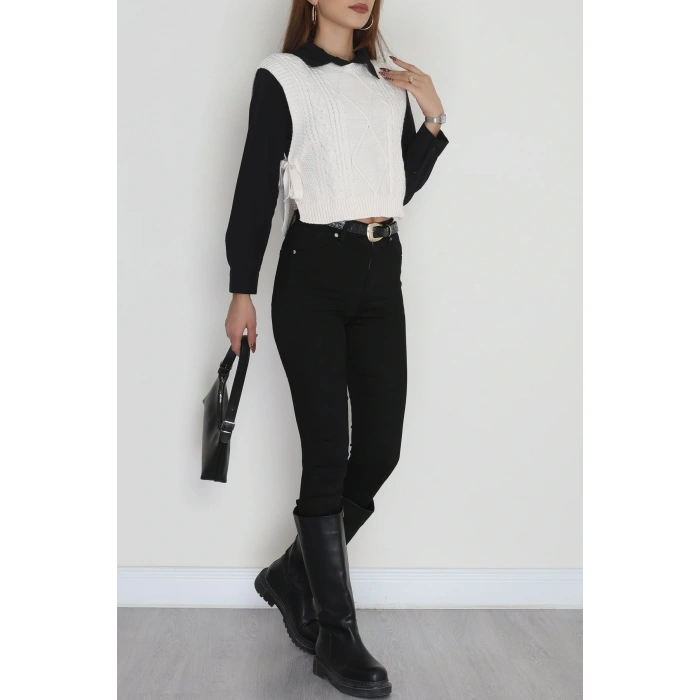 Püsküllü Süveter Latte - 355.1577.