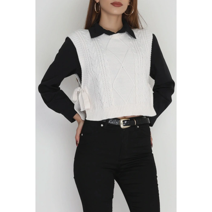 Püsküllü Süveter Latte - 355.1577.