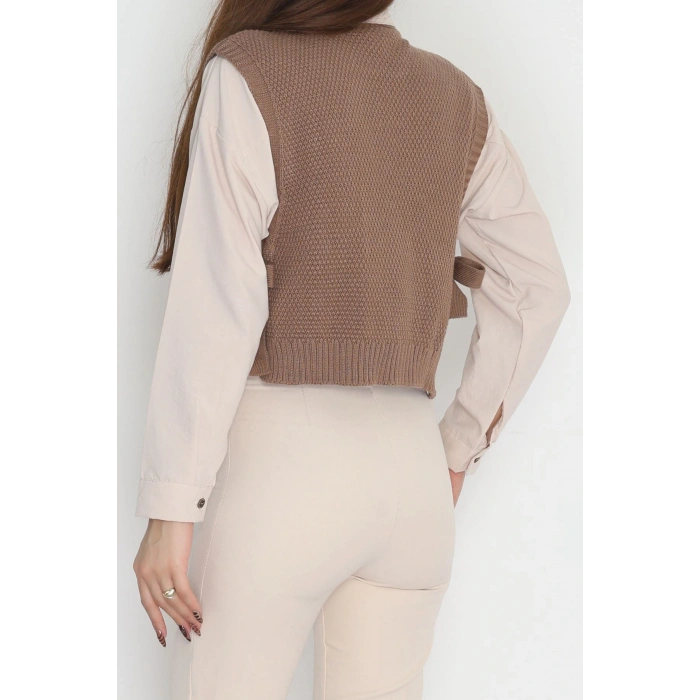 Püsküllü Süveter Mocha - 355.1577.