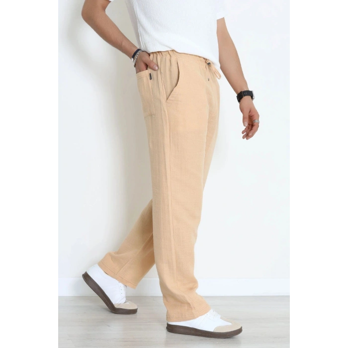 Salaş  Beli Lastikli Müslin Erkek Alt Camel - 71360.1937.