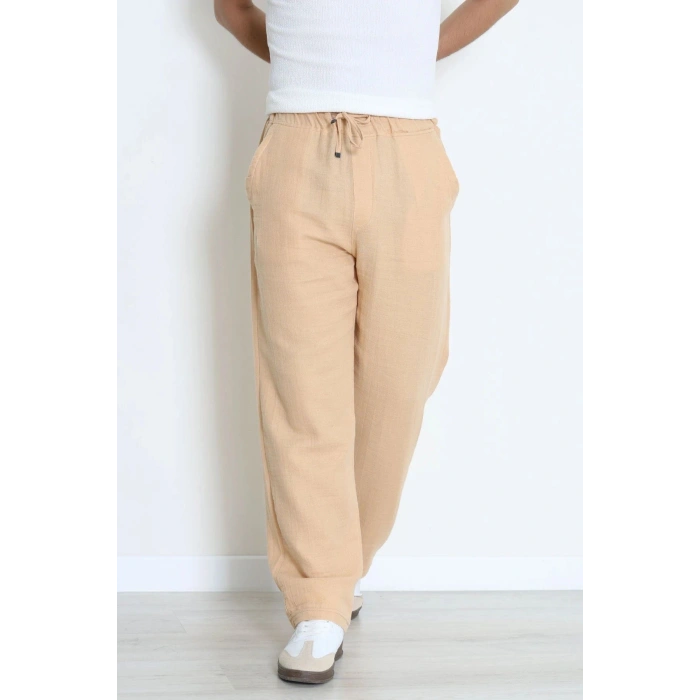 Salaş  Beli Lastikli Müslin Erkek Alt Camel - 71360.1937.