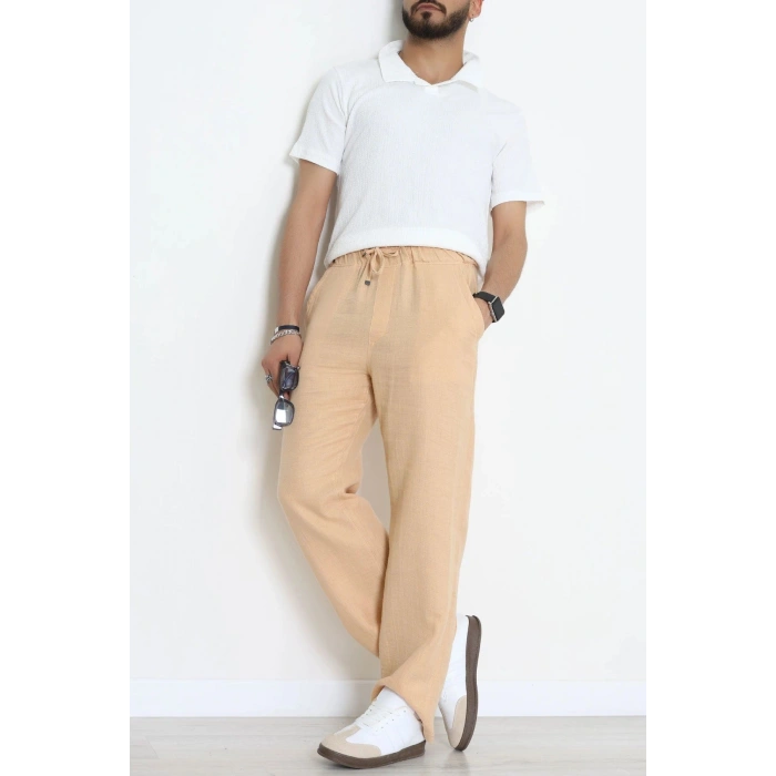 Salaş  Beli Lastikli Müslin Erkek Alt Camel - 71360.1937.