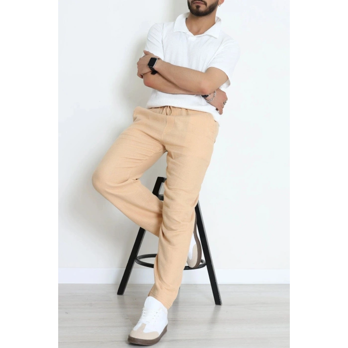 Salaş  Beli Lastikli Müslin Erkek Alt Camel - 71360.1937.