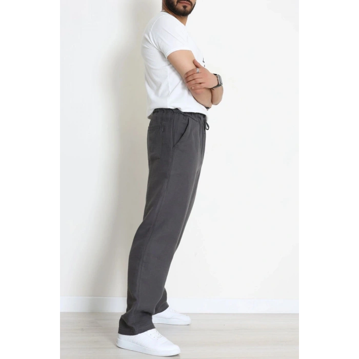 Salaş  Beli Lastikli Müslin Erkek Alt Füme - 71360.1937.