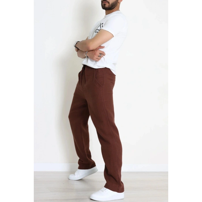 Salaş  Beli Lastikli Müslin Erkek Alt  Kahve - 71360.1937.