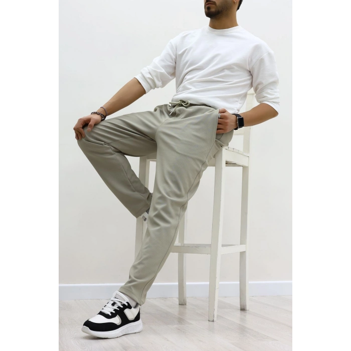 Rahat Kesim Penye Pike Erkek Pantolon Açıkhaki - 81377.1837.