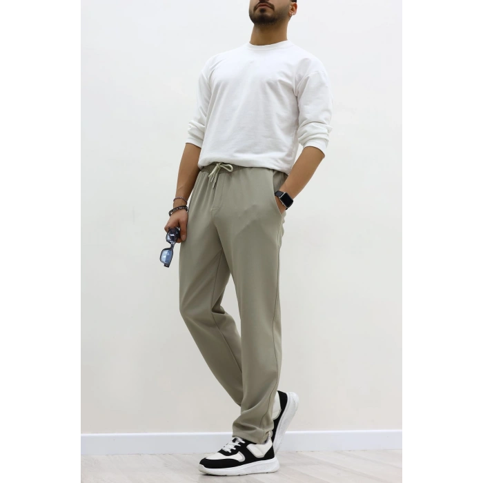 Rahat Kesim Penye Pike Erkek Pantolon Açıkhaki - 81377.1837.