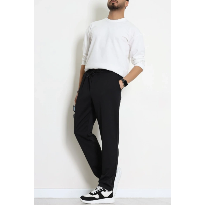 Rahat Kesim Penye Pike Erkek Pantolon Siyah - 81377.1837.