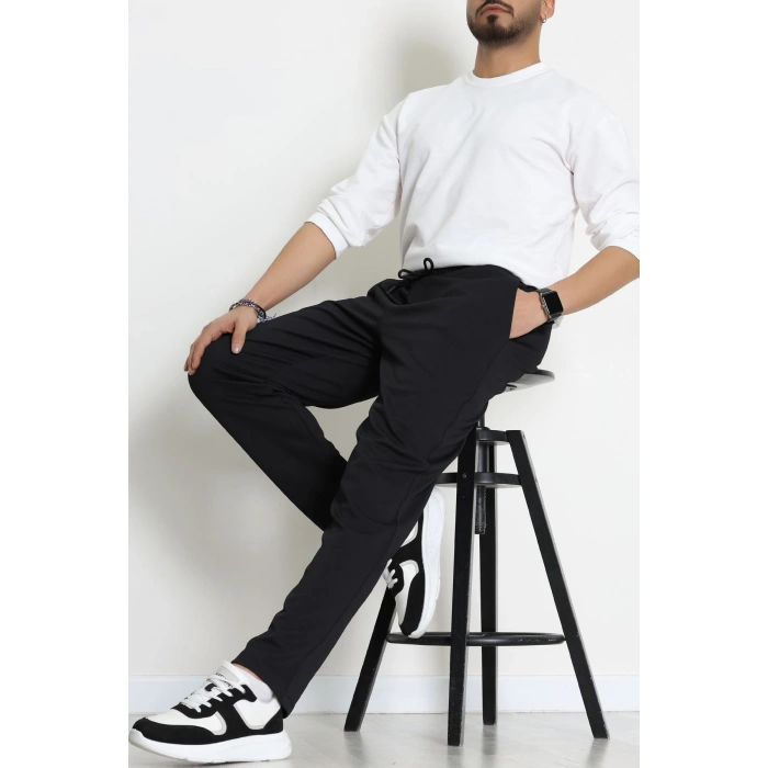 Rahat Kesim Penye Pike Erkek Pantolon Siyah - 81377.1837.