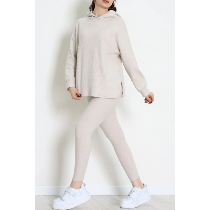 Raporlu İnterlok Kapşonlu İkili Takım Taş - 55040.1567.