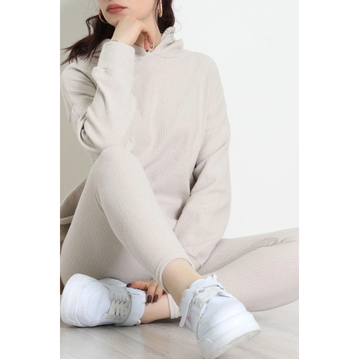 Raporlu İnterlok Kapşonlu İkili Takım Taş - 55040.1567.