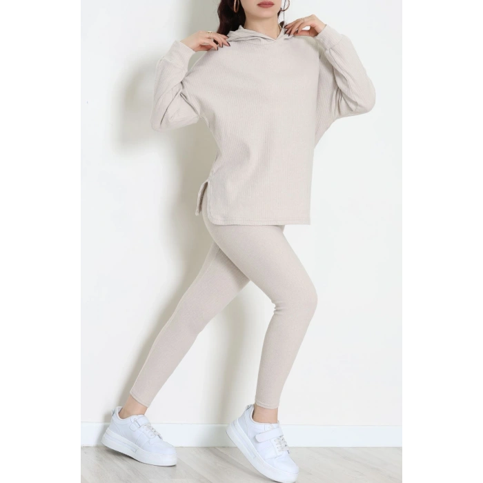 Raporlu İnterlok Kapşonlu İkili Takım Taş - 55040.1567.