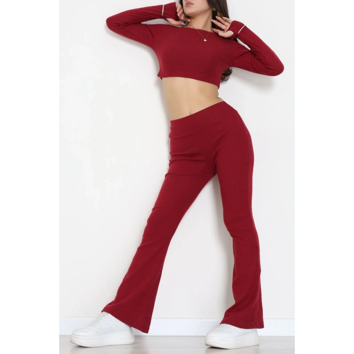 Raporlu Ribana Likralı Takım Bordo - 55000.1567.