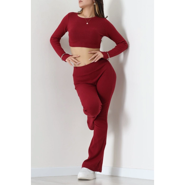 Raporlu Ribana Likralı Takım Bordo - 55000.1567.