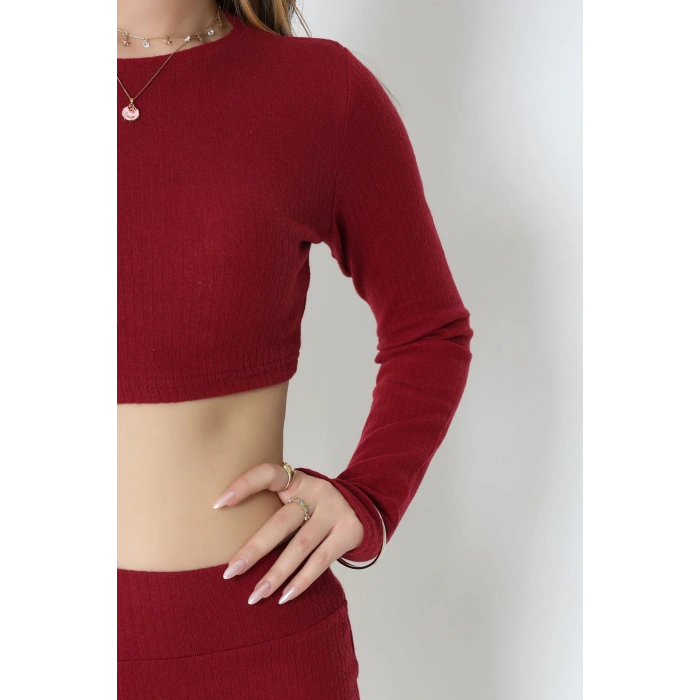 Raporlu Ribana Likralı Takım Bordo - 55000.1567.