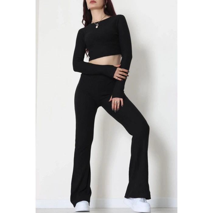 Raporlu Ribana Likralı Takım Siyah - 55000.1567.